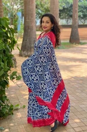 Handwoven Double Ikat Cotton Saree