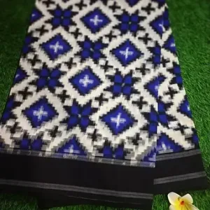 Handloom Double Ikat Teliya Rumal Saree