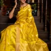 Golden Yellow Handloom Pure Silk Chanderi Saree