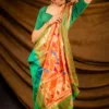 Teal Green Pure Silk Paithani Saree