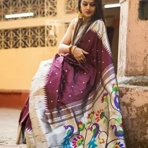 Handloom Pure Silk Triple Muniya Paithani Saree