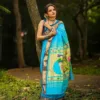 Blue Cotton Paithani Saree